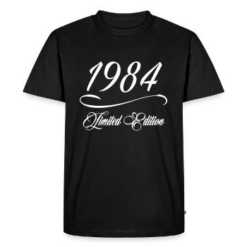 Edition Limitée 1984 - Anniversaire 1984 - T-shirt Premium bio Homme - noir - Devant - Nico (187cm)