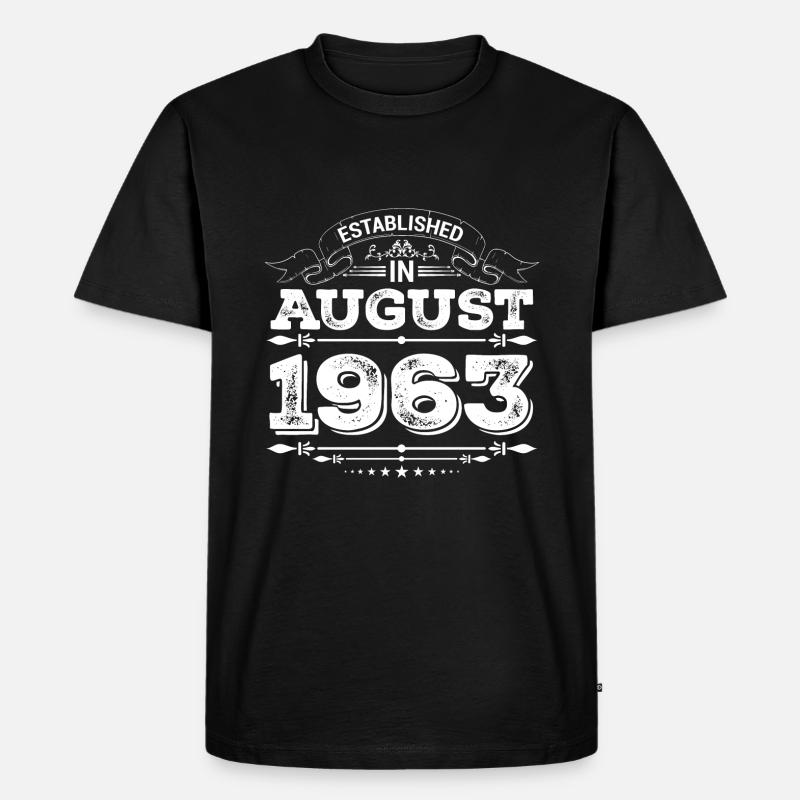 Established in August 1963 - Männer Premium Bio T-Shirt - Schwarz