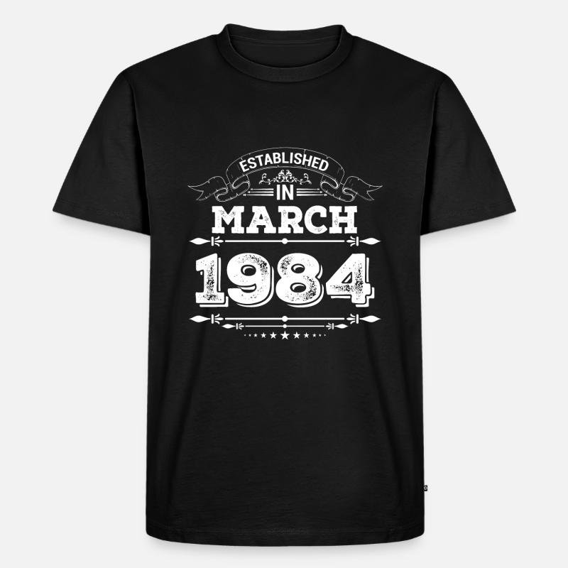 Established in March 1984 - Männer Premium Bio T-Shirt - Schwarz