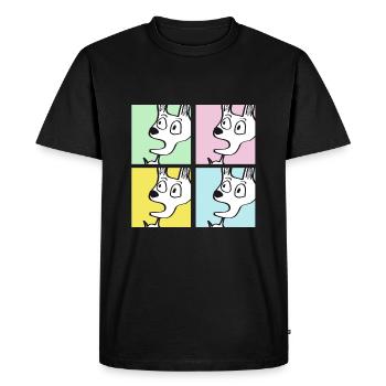 Chien qui rit coloré - T-shirt Premium bio Homme - noir - Devant - Nico (187cm)