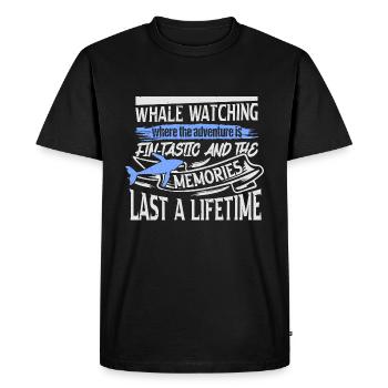 Humpback whale design for ocean, sea, whale and whales - Men's Premium Organic T-Shirt - black - Front - Nico (187cm)