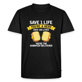 Food Makers Grill BBQ Sandwich Grill Maître - T-shirt Premium bio Homme - noir - Devant - Nico (187cm)