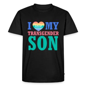 Aime mon fils transgenre, protège les enfants trans - T-shirt Premium bio Homme - noir - Devant - Nico (187cm)