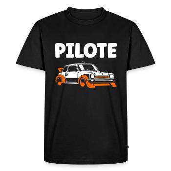 Humour pilote de rallye - T-shirt Premium bio Homme - noir - Devant - Nico (187cm)