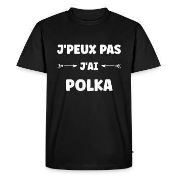 j'peux pas j'ai polka - T-shirt Premium bio Homme - noir - Devant - Nico (187cm)