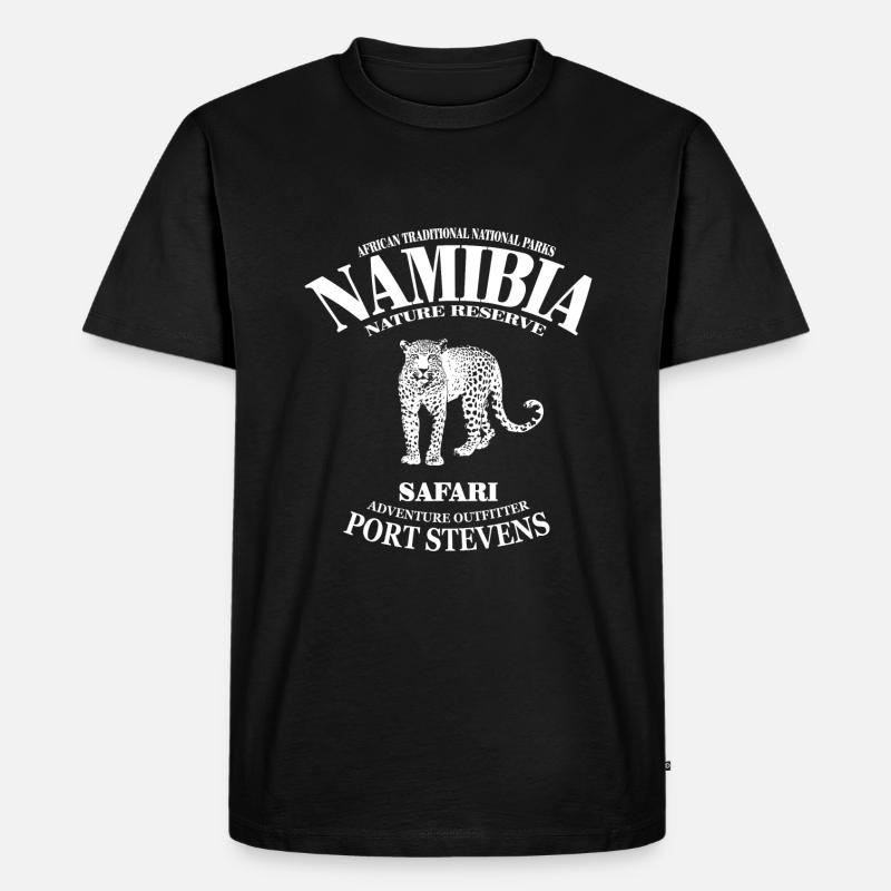 Namibia - Leopard - Männer Premium Bio T-Shirt - Schwarz