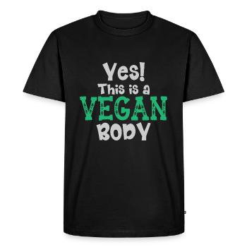 Yes! This Is A Vegan Body - Men's Premium Organic T-Shirt - black - Front - Nico (187cm)