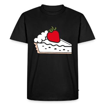 Tarte aux fraises - T-shirt Premium bio Homme - noir - Devant - Nico (187cm)