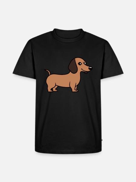 Humour chien teckel - T-shirt Premium bio Homme - noir