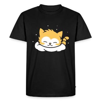 Bébé chat qui dors - T-shirt Premium bio Homme - noir - Devant - Nico (187cm)