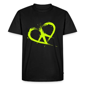 Symbole de la paix coeur hippie paix la liberté - T-shirt Premium bio Homme - noir - Devant - Nico (187cm)
