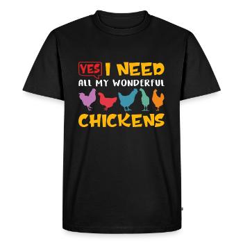 I need my chickens. Chicken silhouettes - Men's Premium Organic T-Shirt - black - Front - Nico (187cm)