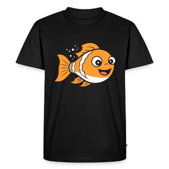 Humour petit poisson clown - T-shirt Premium bio Homme - noir - Devant - Nico (187cm)