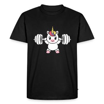 Humour musculation - T-shirt Premium bio Homme - noir - Devant - Nico (187cm)