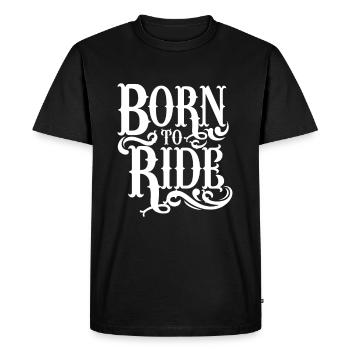 Né pour monter - T-shirt Premium bio Homme - noir - Devant - Nico (187cm)