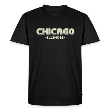 Chicago - Men's Premium Organic T-Shirt - black - Front - Nico (187cm)