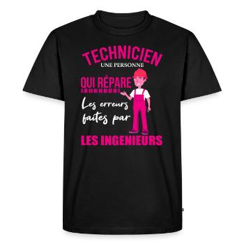 Technician shirt • Maintenance • Gift - Men's Premium Organic T-Shirt - black - Front - Nico (187cm)