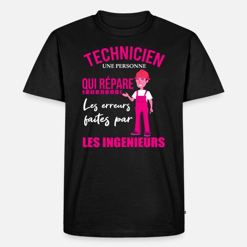 Technikerhemd • Wartung • Geschenk - Männer Premium Bio T-Shirt - Schwarz