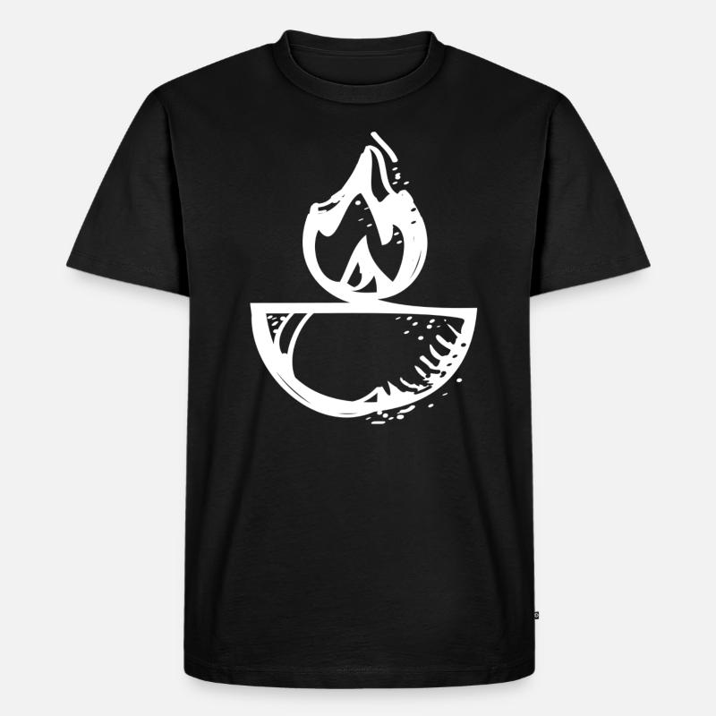 Feuerschale - Männer Premium Bio T-Shirt - Schwarz
