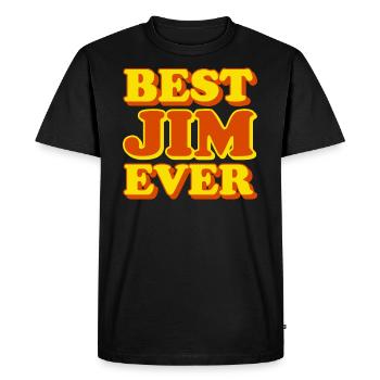 Funny gift with first name Jim - Men's Premium Organic T-Shirt - black - Front - Nico (187cm)
