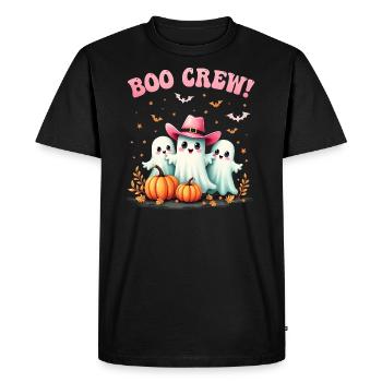 Boo Crew, mignon Halloween fantômes rose chapeau de cow-boy - T-shirt Premium bio Homme - noir - Devant - Nico (187cm)