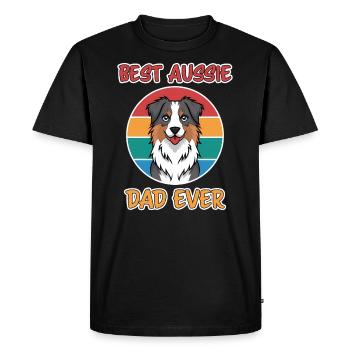 Australian Shepherd Dad Funny Aussie Gift - Men's Premium Organic T-Shirt - black - Front - Nico (187cm)