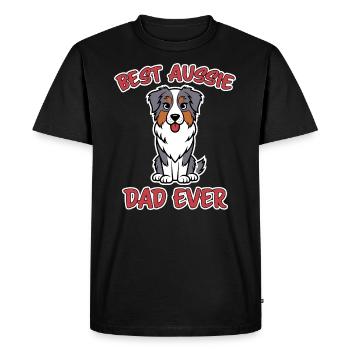 Australian Shepherd Dad Funny Aussie Gift - Men's Premium Organic T-Shirt - black - Front - Nico (187cm)