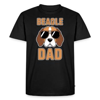 Beagle Papa Chien Père Drôle Beagle Cadeau - T-shirt Premium bio Homme - noir - Devant - Nico (187cm)