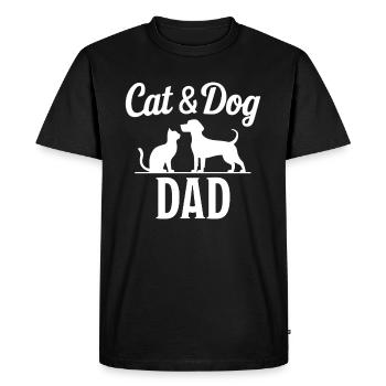 Cat and Dog Saying Funny Pet Gift - Men's Premium Organic T-Shirt - black - Front - Nico (187cm)