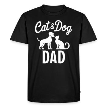 Cat and Dog Saying Funny Pet Gift - Men's Premium Organic T-Shirt - black - Front - Nico (187cm)