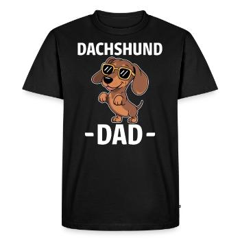 Dachshund Saying Dachshund Dad Funny Dachshund Gift - Men's Premium Organic T-Shirt - black - Front - Nico (187cm)