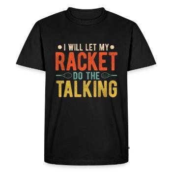 Tennisplatz Spruch Für Tennis - Männer Premium Bio T-Shirt - Schwarz - Vorne - Nico (187cm)