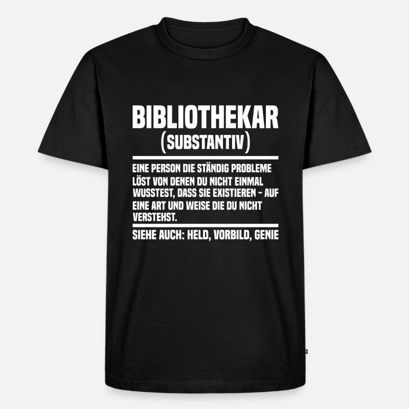 Bibliothekar - Männer Premium Bio T-Shirt - Schwarz