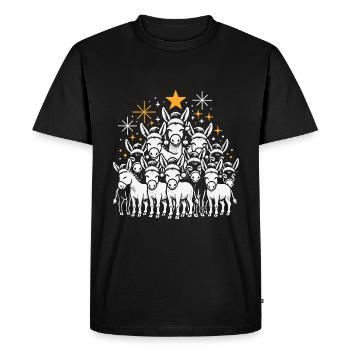 Esel Weihnachten - Männer Premium Bio T-Shirt - Schwarz - Vorne - Nico (187cm)