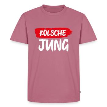 KÖLSCHE JUNG | KÖLNER - Männer Premium Bio T-Shirt - Mauve - Vorne - Nico (187cm)