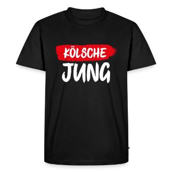 KÖLSCHE JUNG | KÖLNER - Männer Premium Bio T-Shirt - Schwarz - Vorne - Nico (187cm)