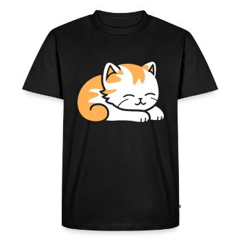 Bébé chat qui dors - T-shirt Premium bio Homme - noir - Devant - Nico (187cm)