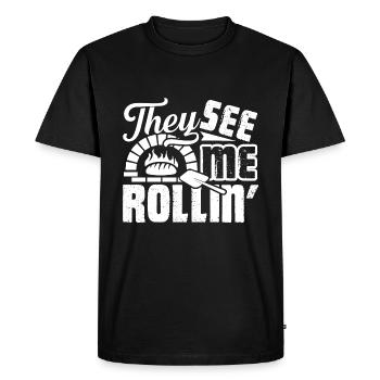 Baker They See Me Rollin - Men's Premium Organic T-Shirt - black - Front - Nico (187cm)