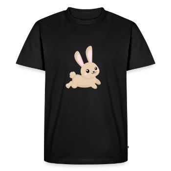 Lapin de dessin animé mignon en cours d'exécution - T-shirt Premium bio Homme - noir - Devant - Nico (187cm)