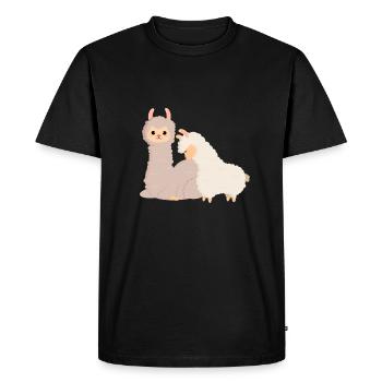 Maman et moi mignon lama avec cadeau de maman - T-shirt Premium bio Homme - noir - Devant - Nico (187cm)