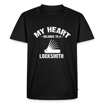 My heart belongs to a locksmith design - Men's Premium Organic T-Shirt - black - Front - Nico (187cm)