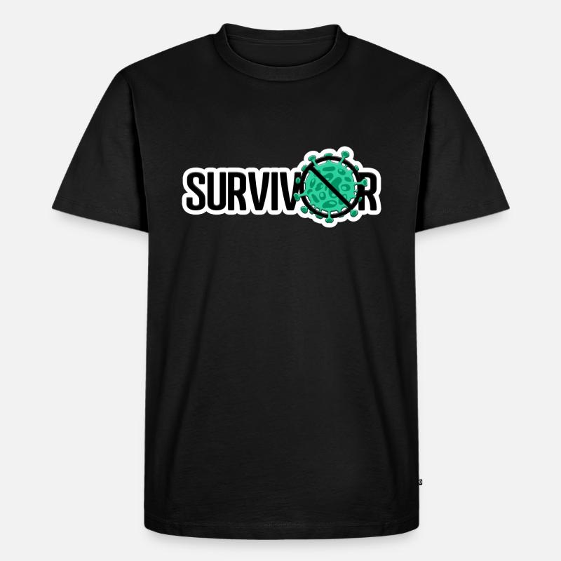 Ich überlebte - Männer Premium Bio T-Shirt - Schwarz