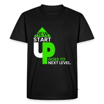 Une nouvelle start-up entre dans le prochain tour. - T-shirt Premium bio Homme - noir - Devant - Nico (187cm)
