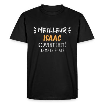 Souvent imité jamais égalé meilleur isaac - T-shirt Premium bio Homme - noir - Devant - Nico (187cm)