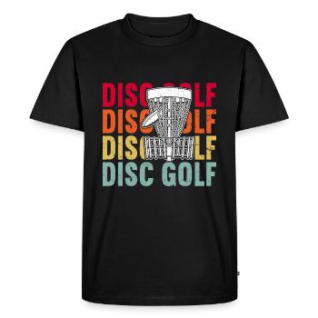 Disc Golf - Men's Premium Organic T-Shirt - black - Front - Nico (187cm)