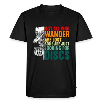 Disc Golf Disc Golfing - Men's Premium Organic T-Shirt - black - Front - Nico (187cm)