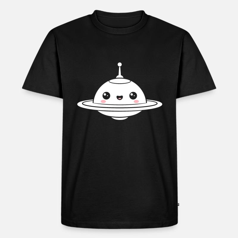 fliegende Untertasse - Männer Premium Bio T-Shirt - Schwarz