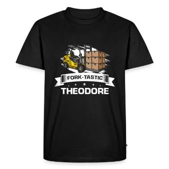 Conducteur de chariot élévateur et conducteur de chariot élévateur d’entrepôt - T-shirt Premium bio Homme - noir - Devant - Nico (187cm)