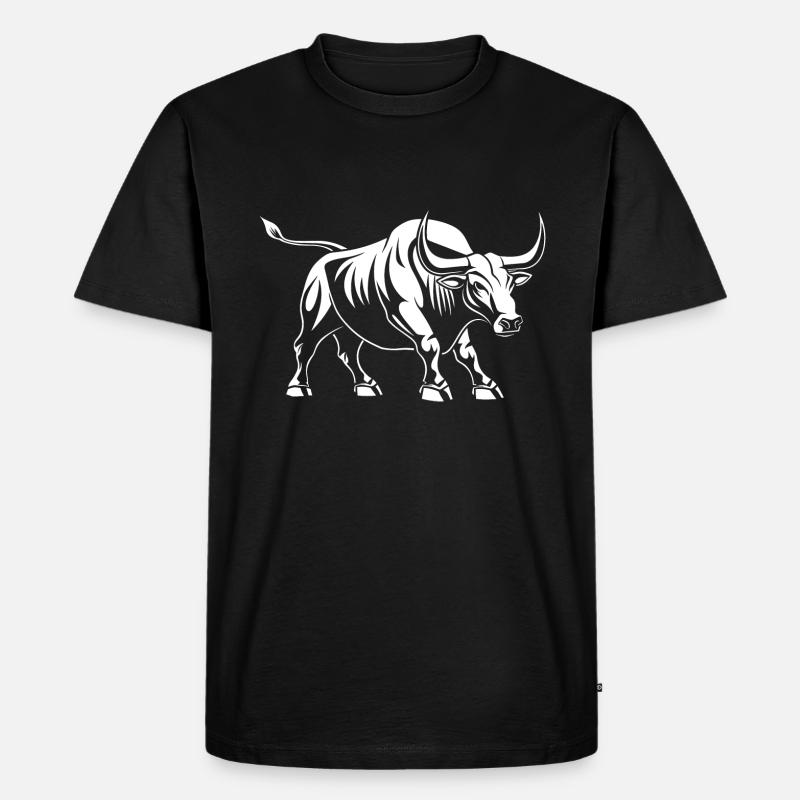 Stier - Männer Premium Bio T-Shirt - Schwarz