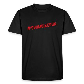 SWIM BIKE RUN! - T-shirt Premium bio Homme - noir - Devant - Nico (187cm)
